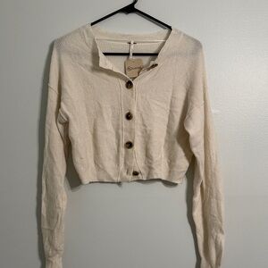 Free People Cream Knit Sweater